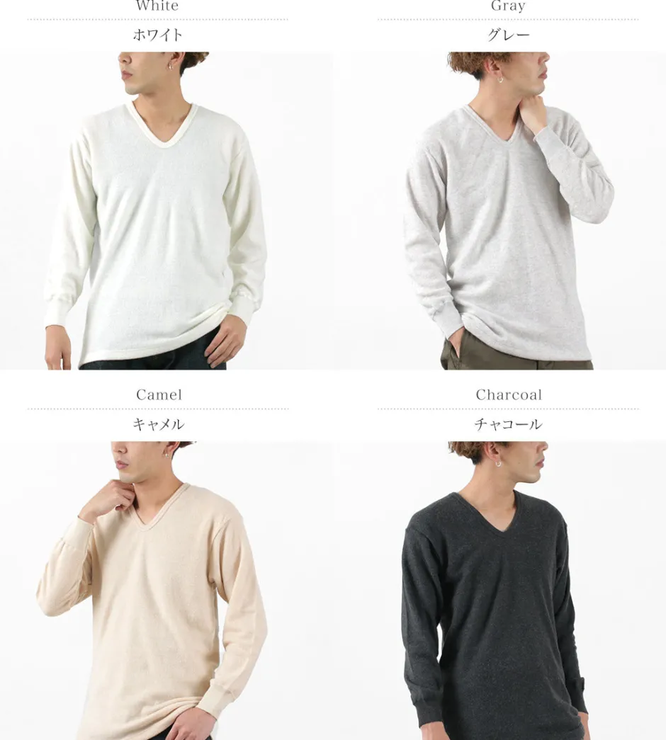 T-Shirts^LOCALINA MERIYASU / U-Neck Cashmere Blend Long Sleeve Inner