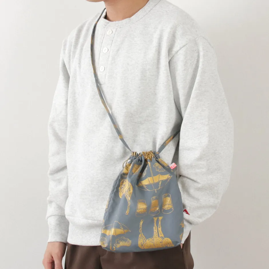 Shoulder Bags^MIKAMI / Printed Nylon Drawstring Bag Shoulder Bag