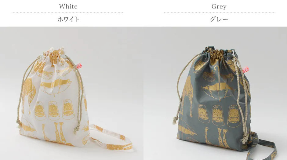Shoulder Bags^MIKAMI / Printed Nylon Drawstring Bag Shoulder Bag