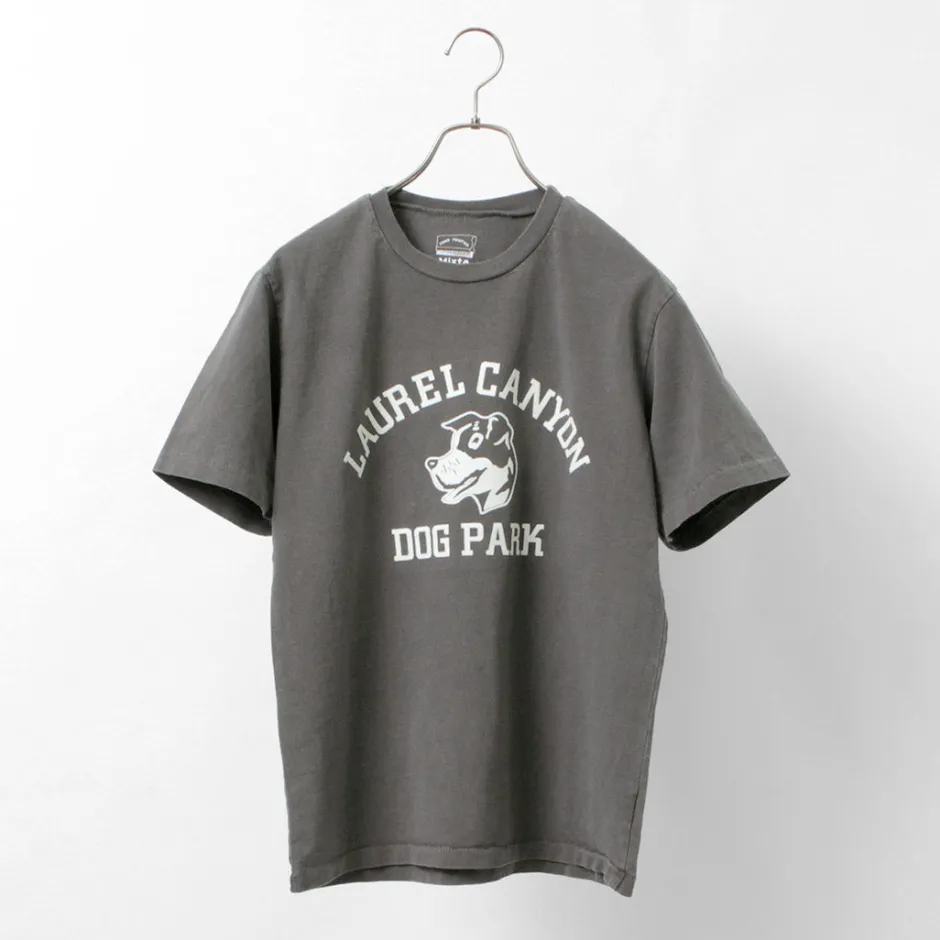 T-Shirts^MIXTA / Basic crew print T-shirt (dog park) black