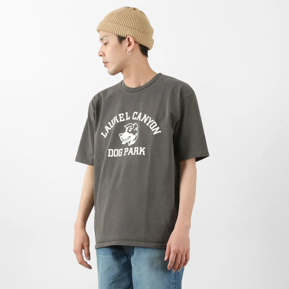 T-Shirts^MIXTA / Basic crew print T-shirt (dog park) black