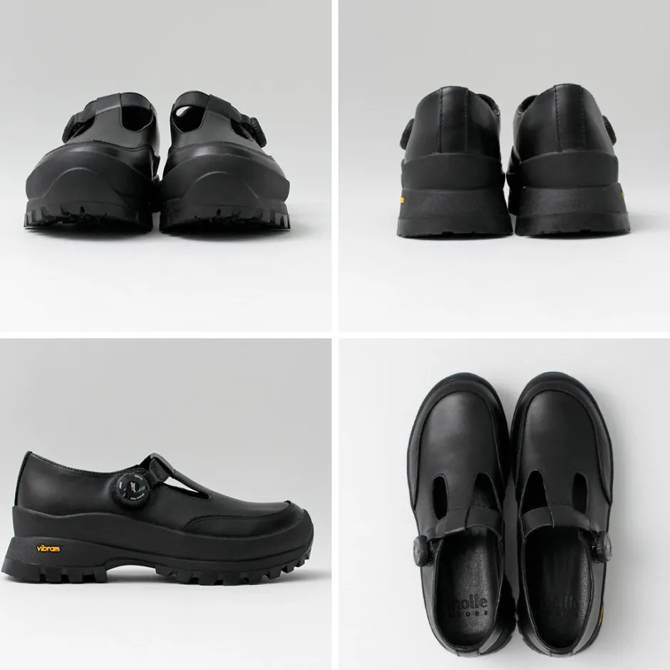 Leather Shoes & Boots^MOLLE SHOES / Free Rock T-Strap Leather Shoes black