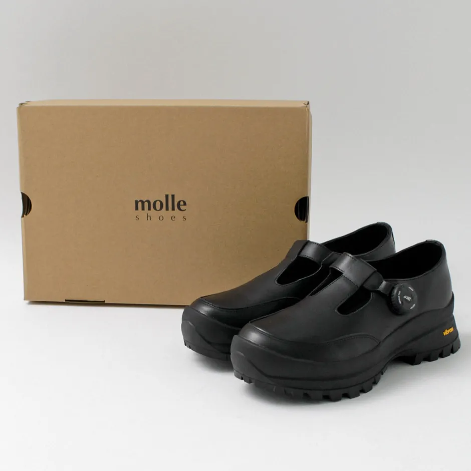 Leather Shoes & Boots^MOLLE SHOES / Free Rock T-Strap Leather Shoes black