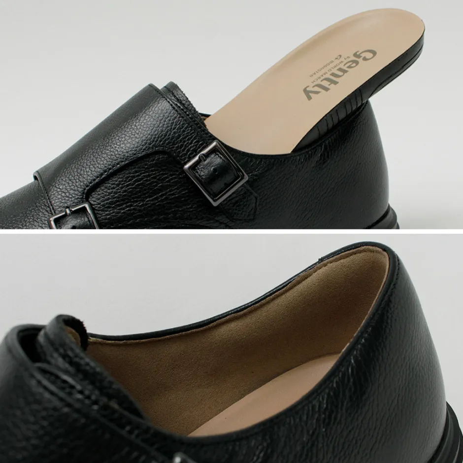 Leather Shoes & Boots^MOONSTAR / Breathable Waterproof Double Monk Strap Leather Shoes black