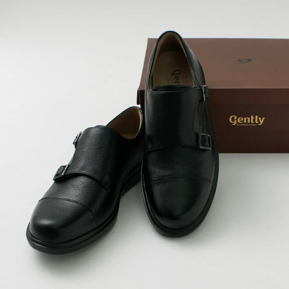 Leather Shoes & Boots^MOONSTAR / Breathable Waterproof Double Monk Strap Leather Shoes black