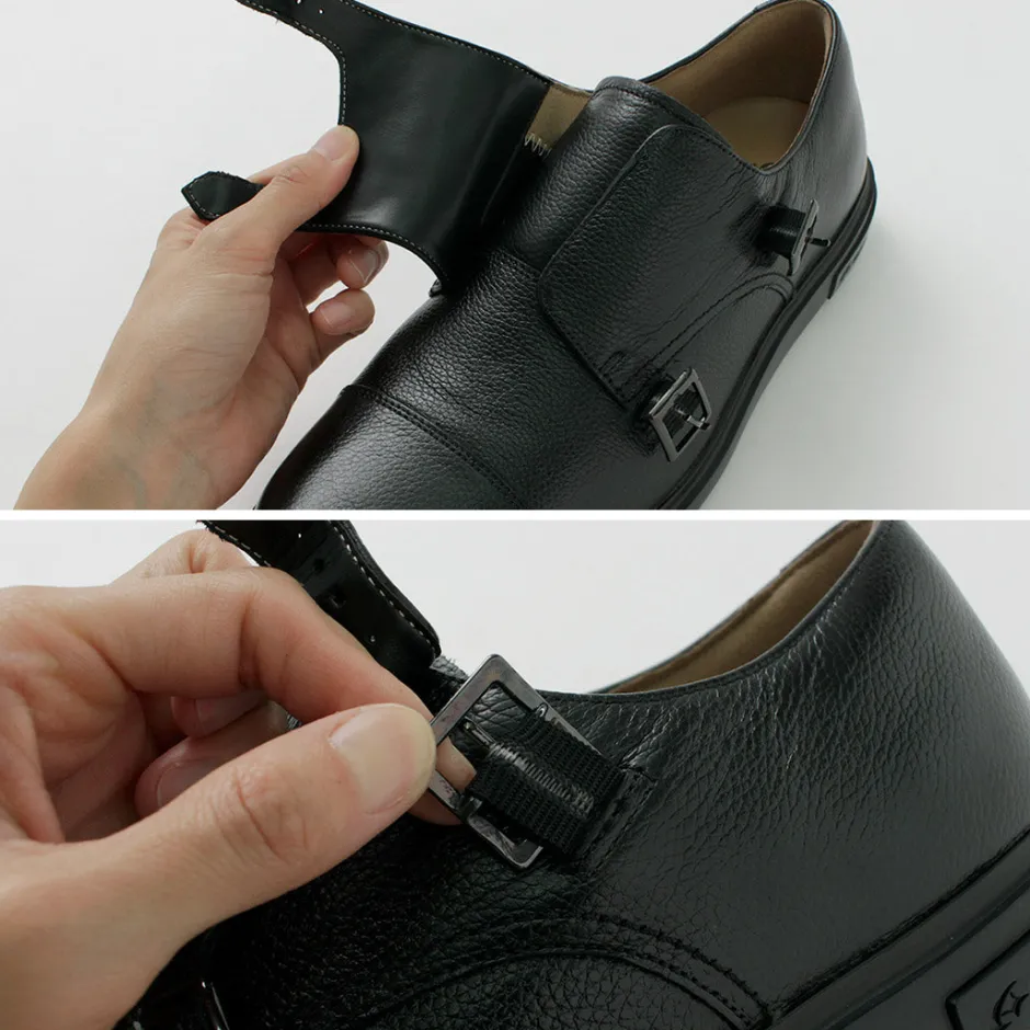 Leather Shoes & Boots^MOONSTAR / Breathable Waterproof Double Monk Strap Leather Shoes black