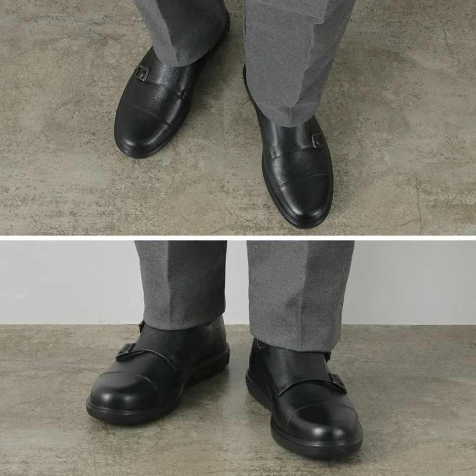 Leather Shoes & Boots^MOONSTAR / Breathable Waterproof Double Monk Strap Leather Shoes black