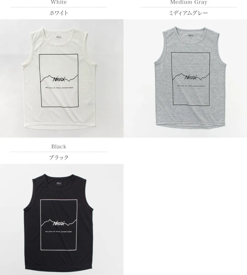 T-Shirts^NANGA / Dry mix frame logo tank top T-shirt