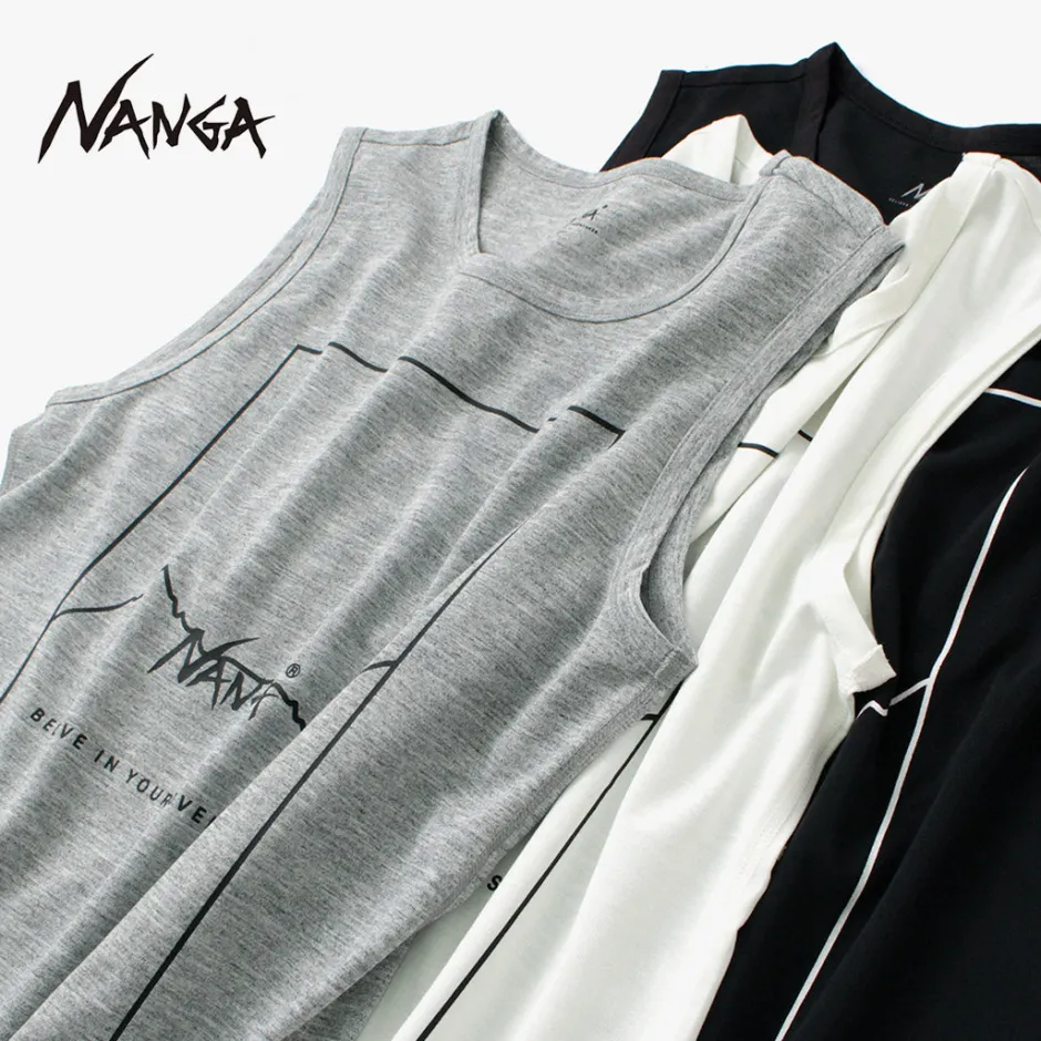 T-Shirts^NANGA / Dry mix frame logo tank top T-shirt