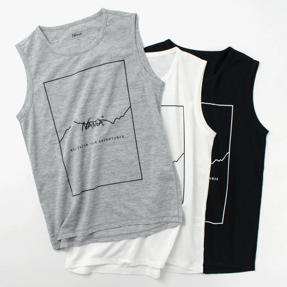 T-Shirts^NANGA / Dry mix frame logo tank top T-shirt