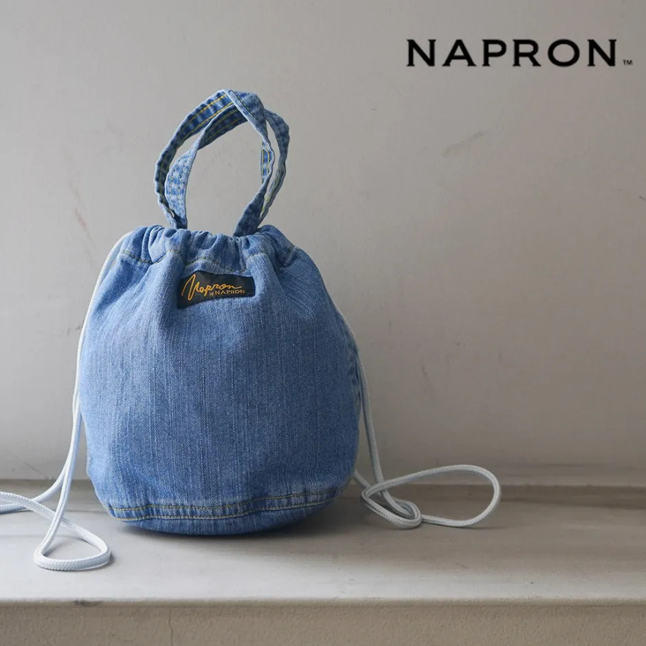 Tote Bags^NAPRON / 8oz Bleached Denim Patient Bag Small 5L lightblue