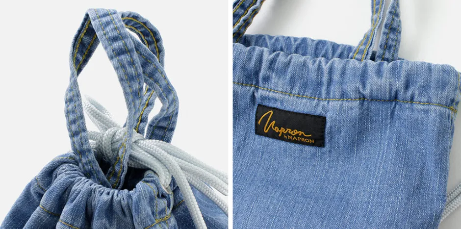 Tote Bags^NAPRON / 8oz Bleached Denim Patient Bag Small 5L lightblue