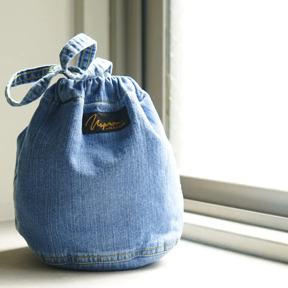 Tote Bags^NAPRON / 8oz Bleached Denim Patient Bag Small 5L lightblue