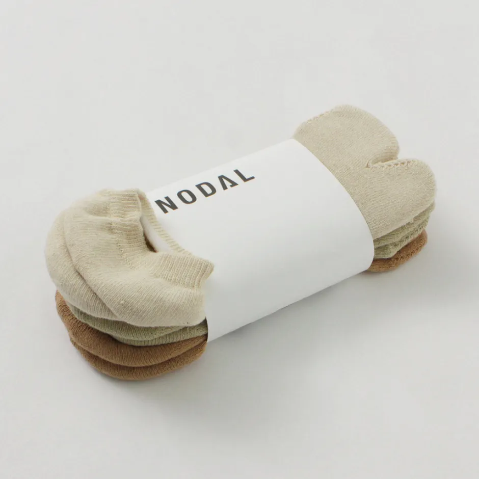 Socks^NODAL / Organic cotton 3-pack ankle socks natural