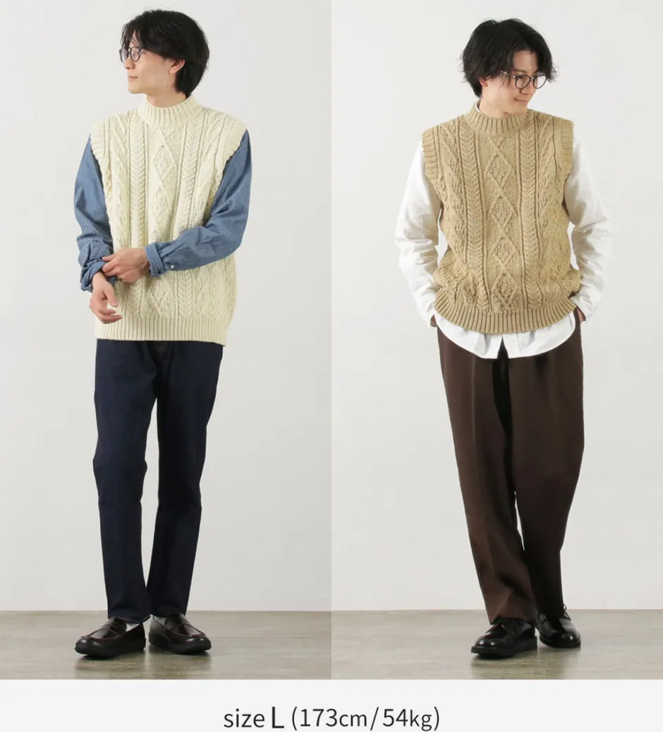 Sweatshirts^OLD DERBY KNITWEAR / Cable Turtle Slipover
