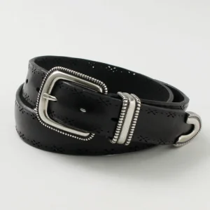 Belts^ORCIANI / Bull Soft punched leather belt with metal tip