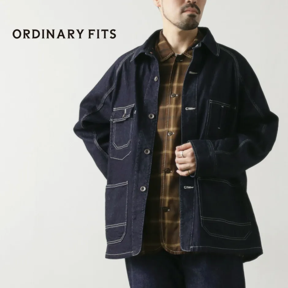 Jackets^ORDINARY FITS / Denim coverall jacket one-wash dark-indigo