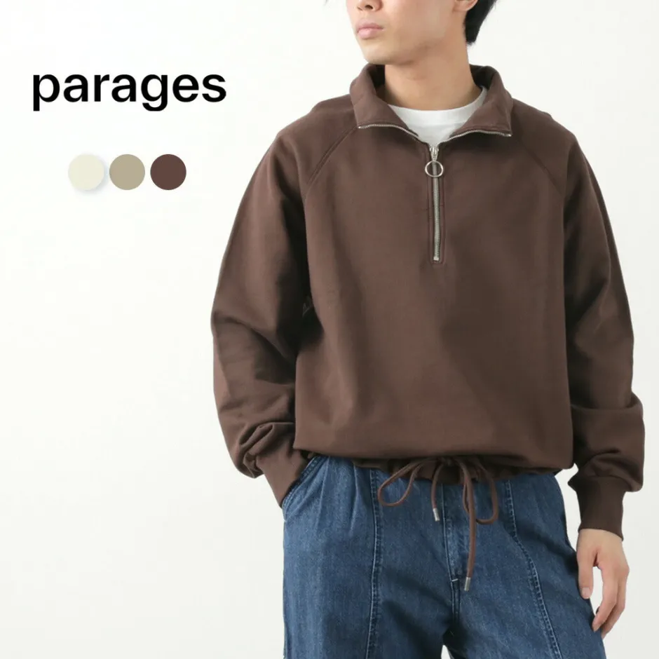 Sweatshirts^PARAGES / Battle Half Zip Sweatshirt