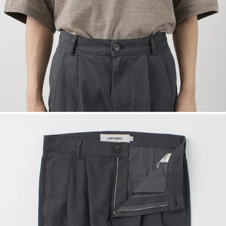 Work Pants & Chinos^PARAGES / Double Pleated Pants Cotton