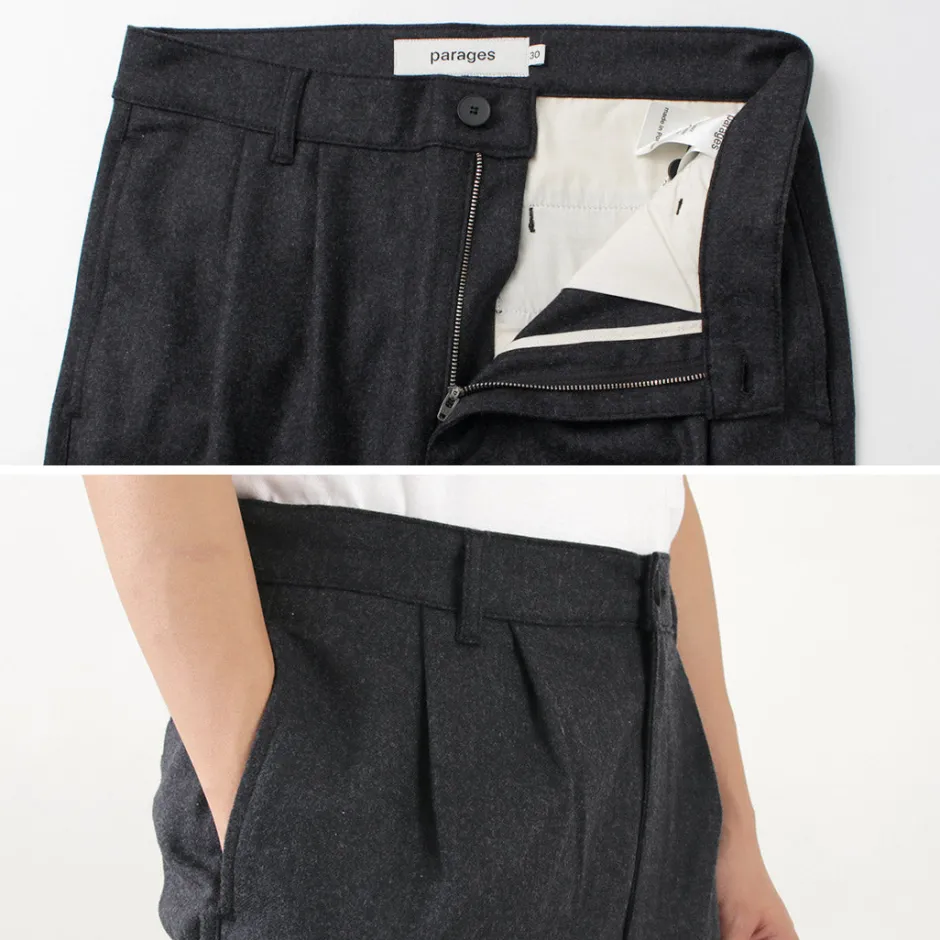 Trousers^PARAGES / Double Pleats Wool Pants