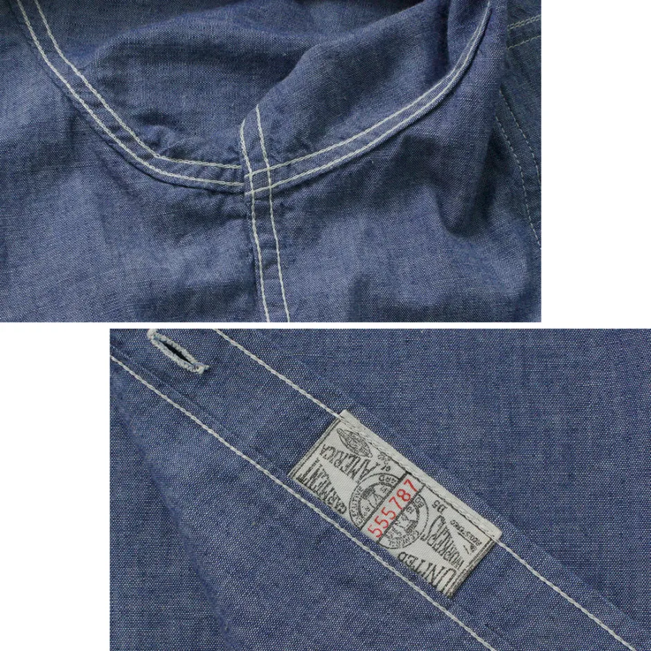 Shirts^PAYDAY / 40s model, chin strap, work shirt lightblue