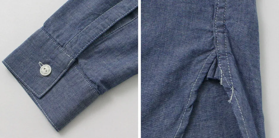 Shirts^PAYDAY / 40s model, chin strap, work shirt lightblue