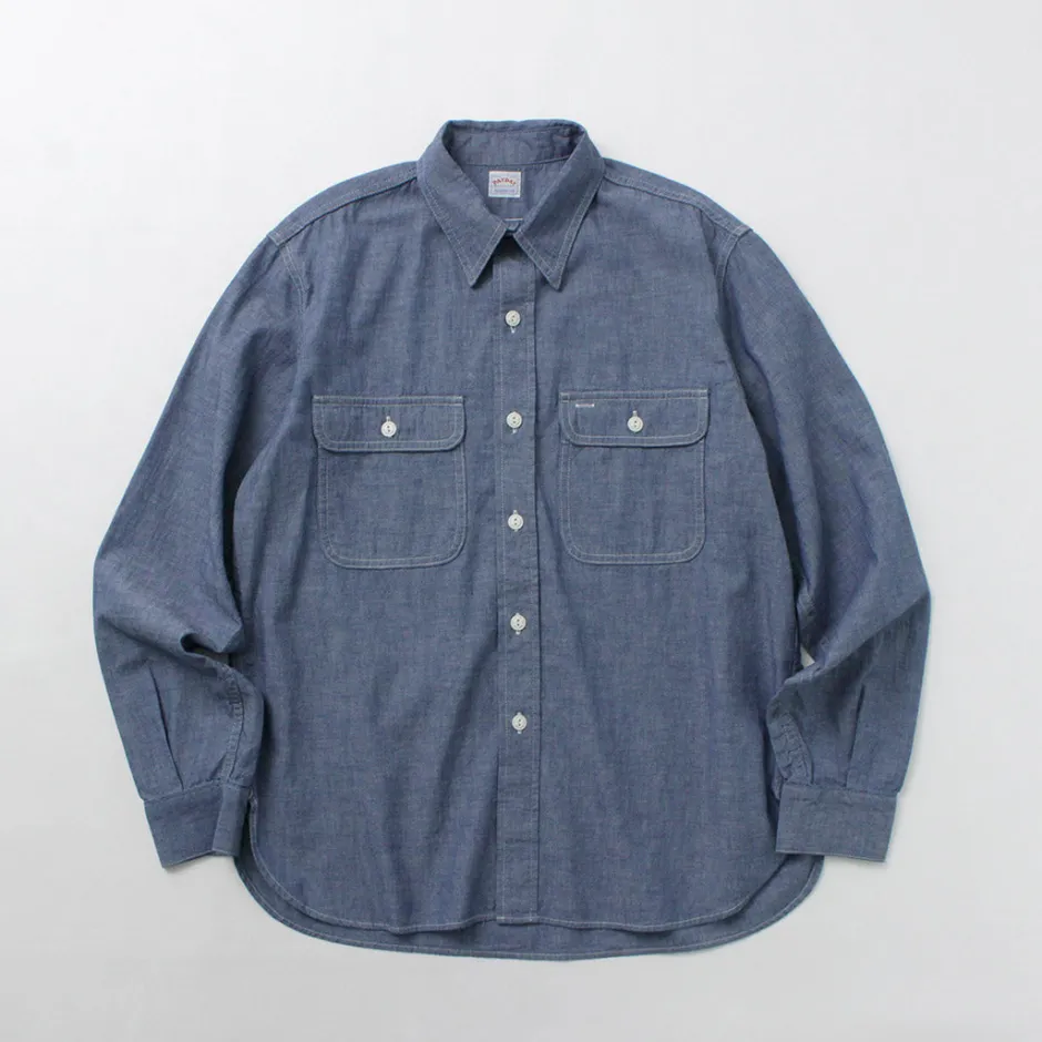 Shirts^PAYDAY / 40s model, chin strap, work shirt lightblue