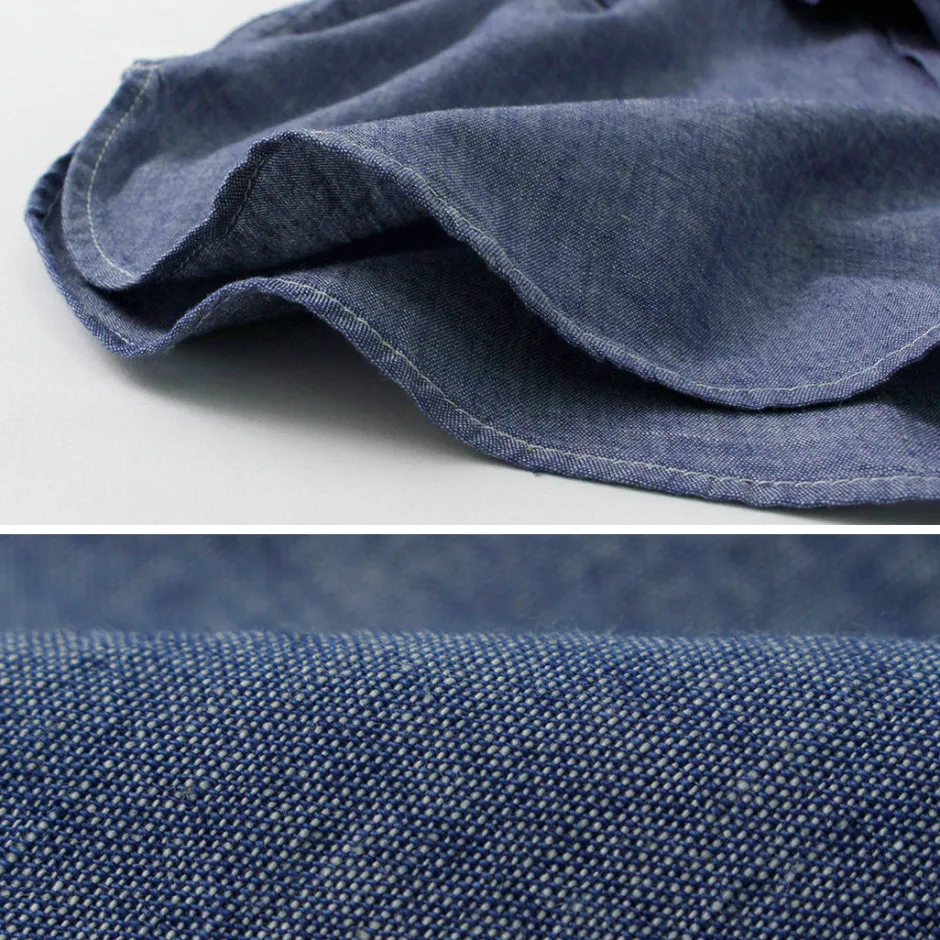 Shirts^PAYDAY / 40s model, chin strap, work shirt lightblue