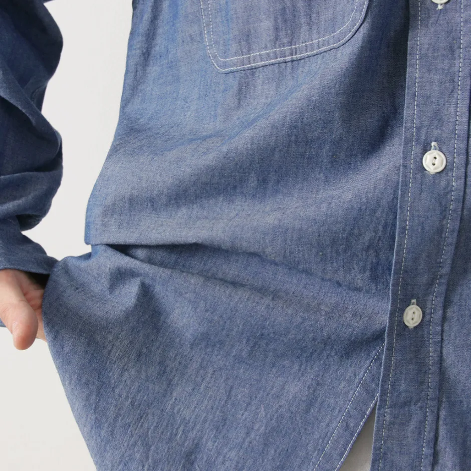 Shirts^PAYDAY / 40s model, chin strap, work shirt lightblue