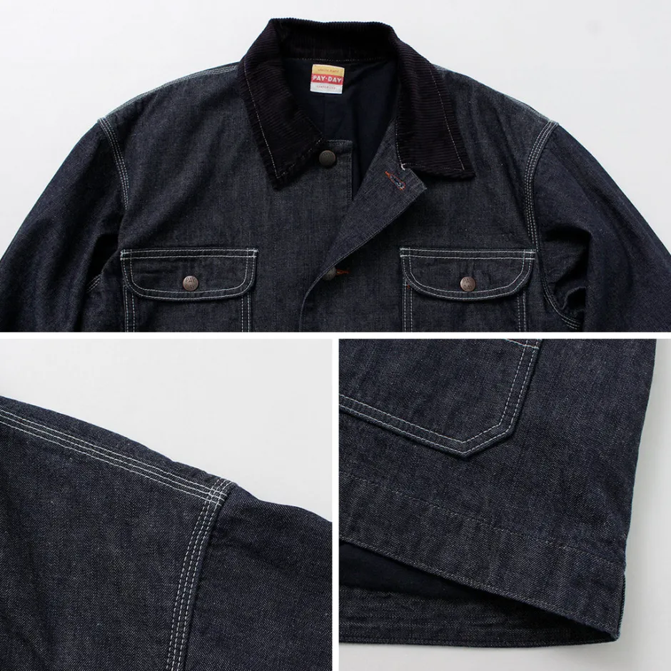 Jackets^PAYDAY / 50's model corduroy collar coverall navy