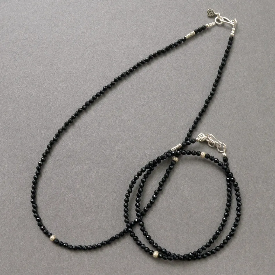 Anklets^PHADUA / onyx bead necklace black