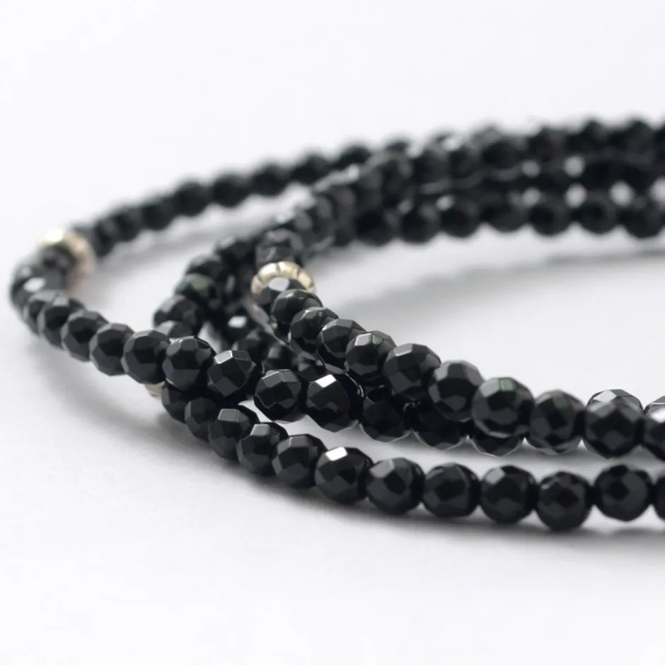Anklets^PHADUA / onyx bead necklace black