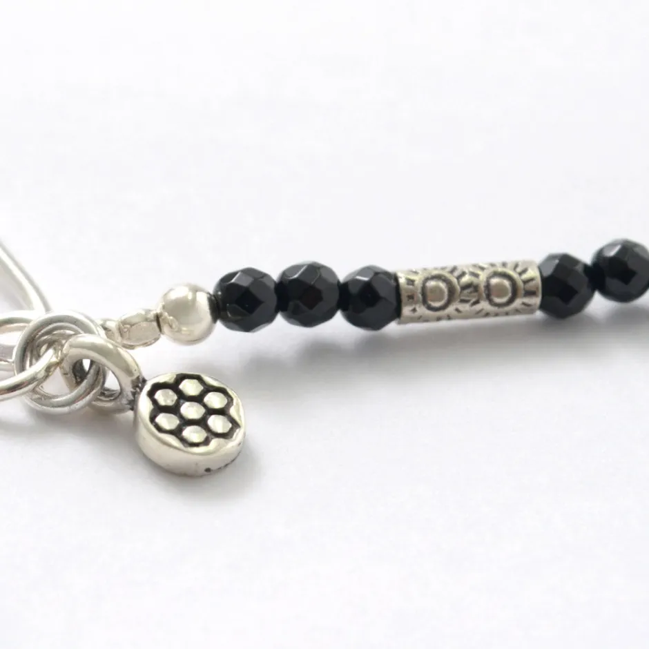 Anklets^PHADUA / onyx bead necklace black