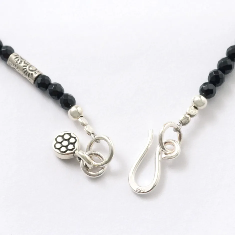 Anklets^PHADUA / onyx bead necklace black