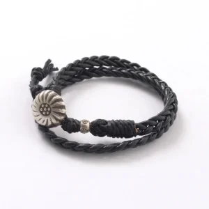 Anklets^PHADUA / Braided 1.5mm Leather 2 Wrap Bracelet