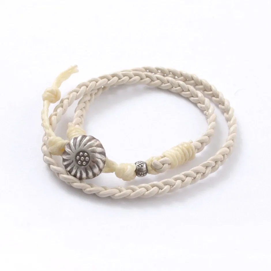 Anklets^PHADUA / Braided 1.5mm Leather 2 Wrap Bracelet