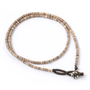 Anklets^PHADUA / shell beaded waxed cord 3 way accessory brown