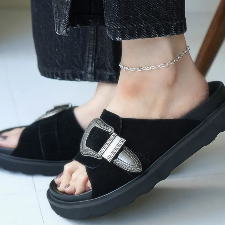 Anklets^PHADUA / Flat cable chain anklet 925 silver