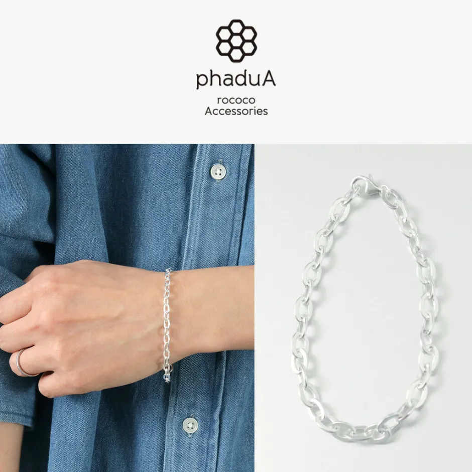 Anklets^PHADUA / Flat cable chain bracelet 925 silver