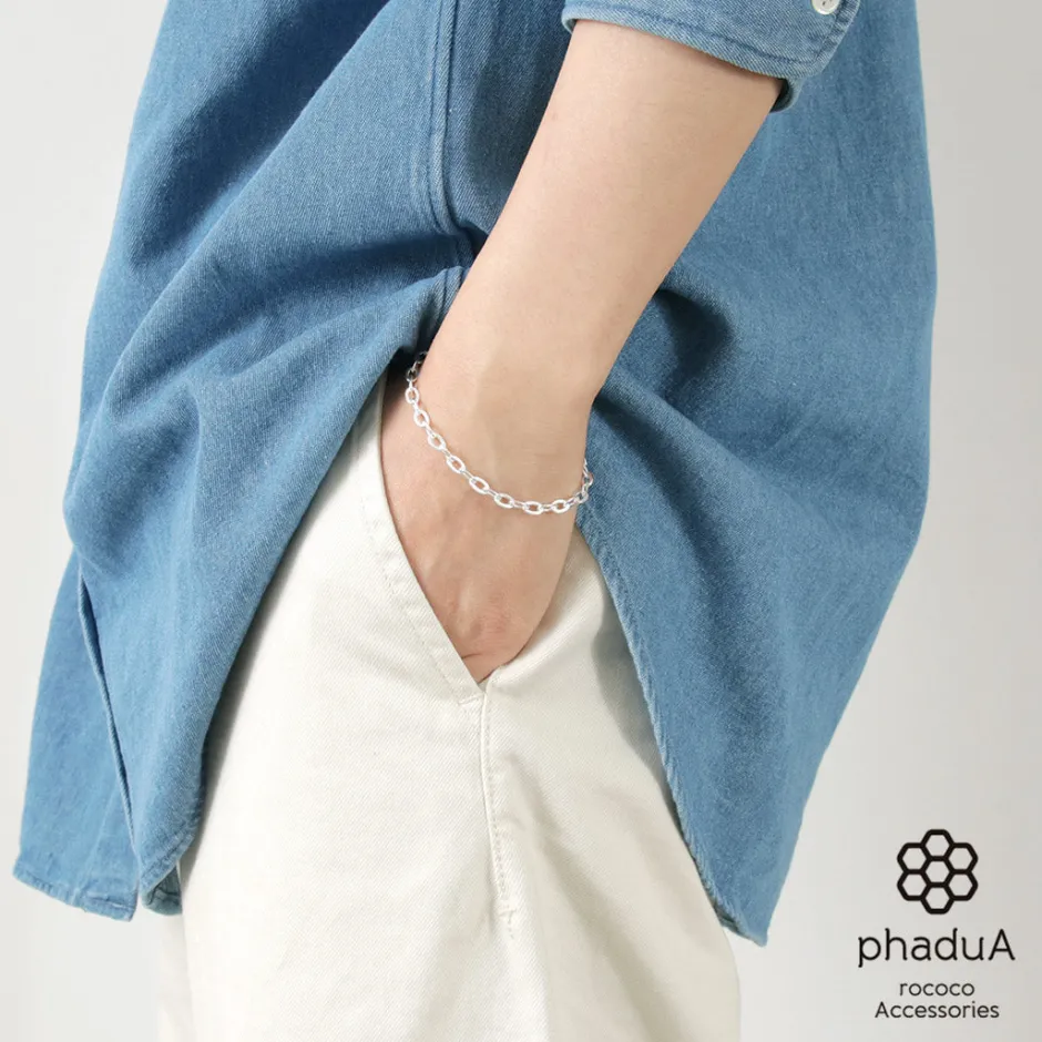 Anklets^PHADUA / Flat cable chain bracelet 925 silver