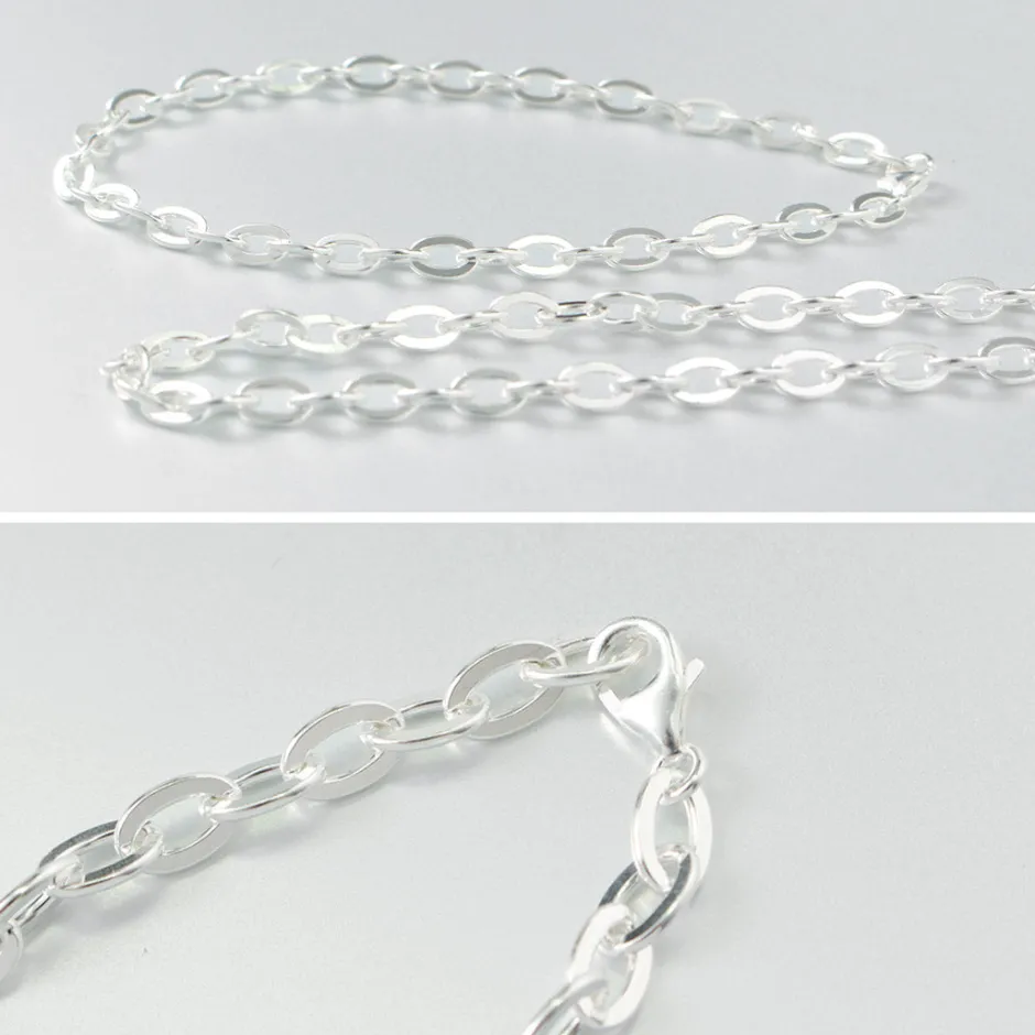 Anklets^PHADUA / Flat cable chain bracelet 925 silver