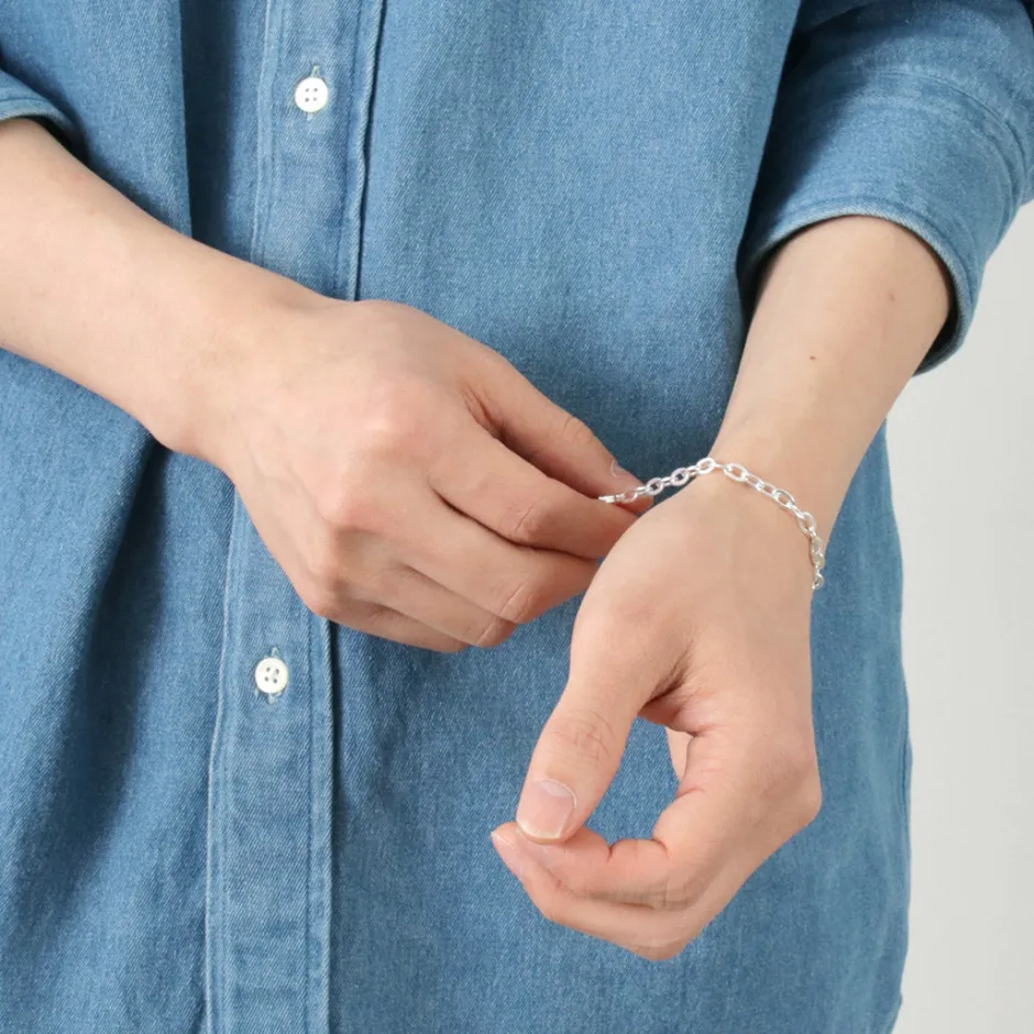 Anklets^PHADUA / Flat cable chain bracelet 925 silver