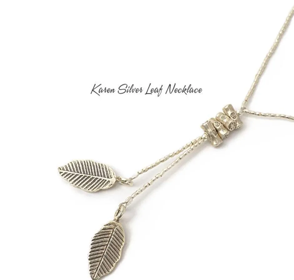 Anklets^PHADUA / Karen Leaf Bead Necklace silver
