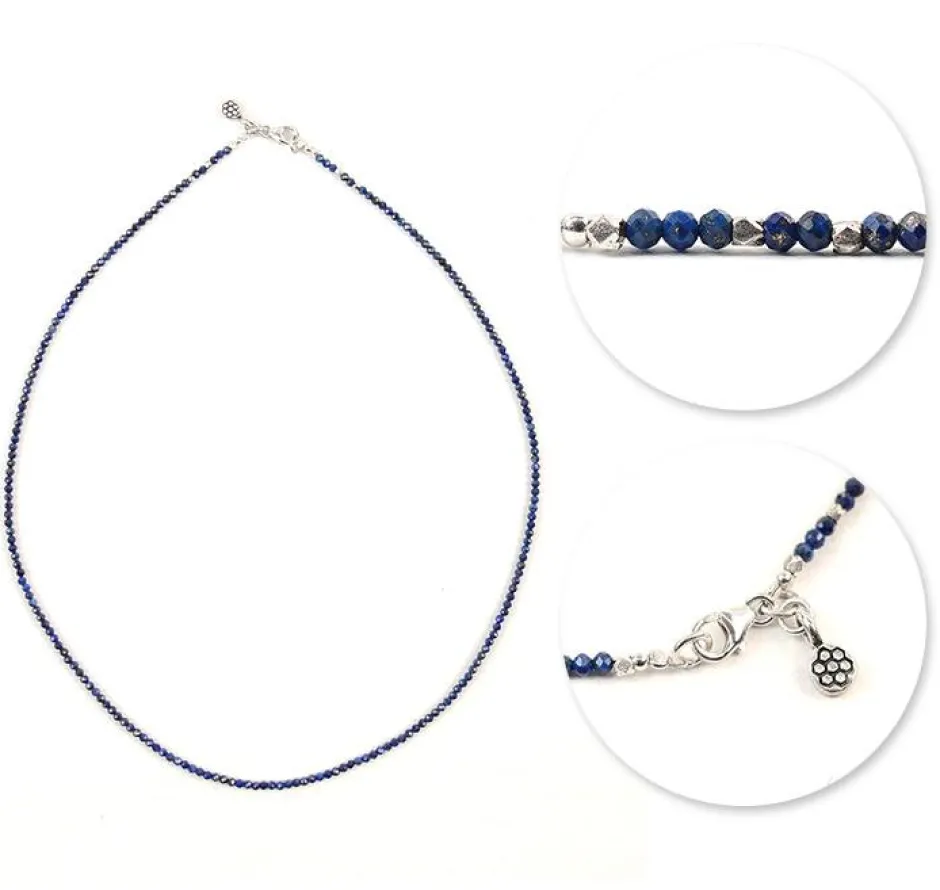 Anklets^PHADUA / Lapis lazuli (2mm) cut bead necklace/anklet blue