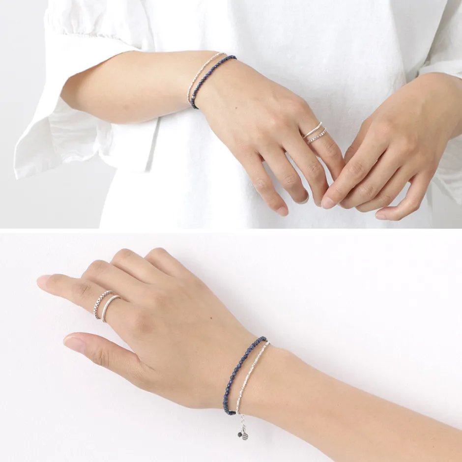 Anklets^PHADUA / Lapis Lazuli W-Wrap Bracelet blue