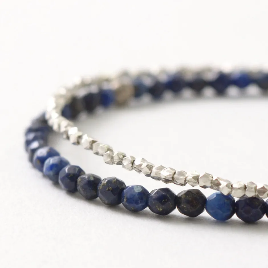 Anklets^PHADUA / Lapis Lazuli W-Wrap Bracelet blue