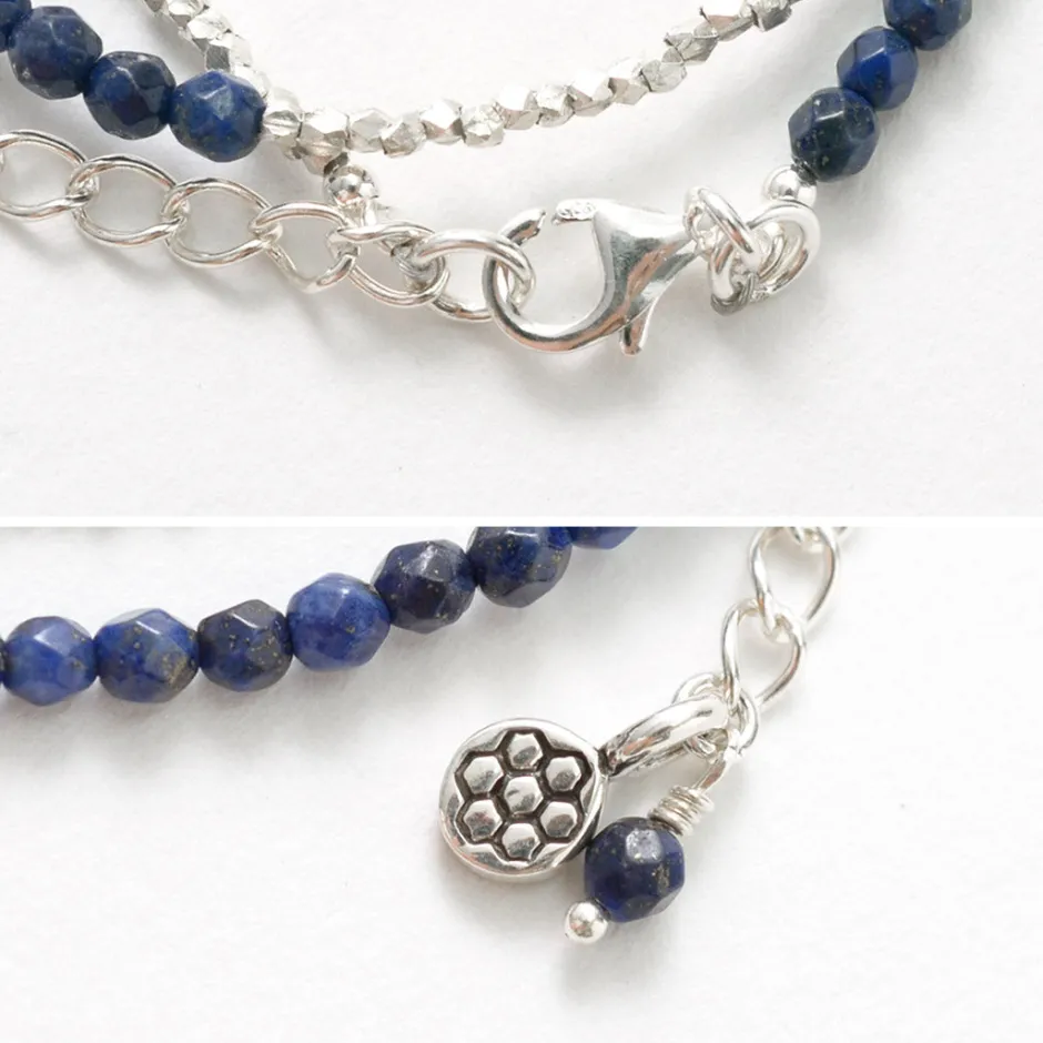 Anklets^PHADUA / Lapis Lazuli W-Wrap Bracelet blue