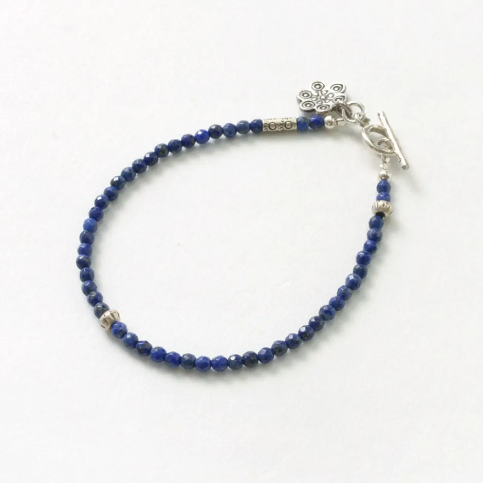 Bracelets^PHADUA / Lapis (3mm) Cut Bead Bracelet blue