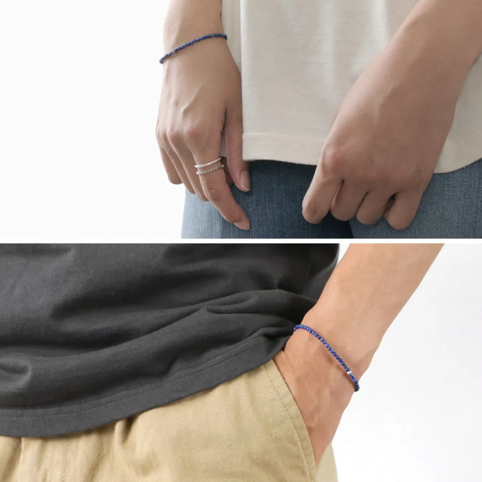 Bracelets^PHADUA / Lapis (3mm) Cut Bead Bracelet blue