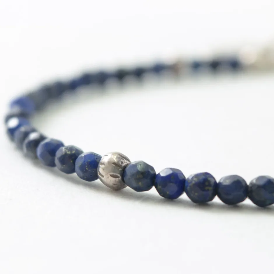 Bracelets^PHADUA / Lapis (3mm) Cut Bead Bracelet blue
